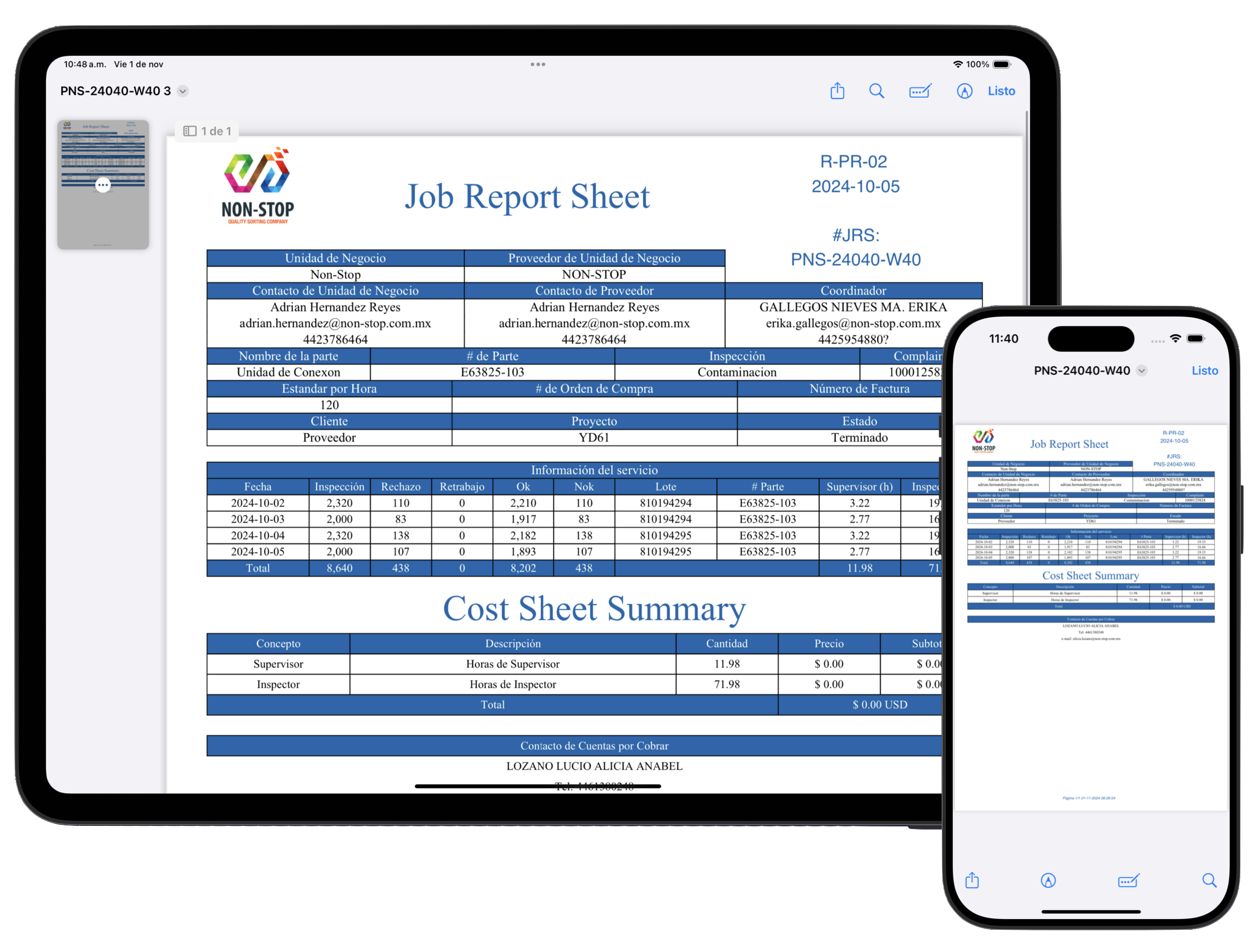 Non-Stop Opera. Reporte